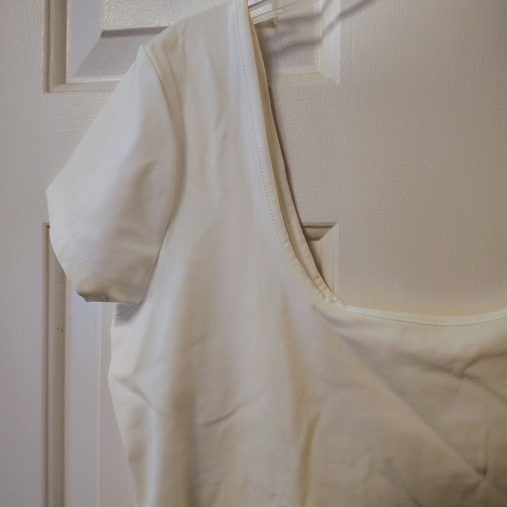 Cotton:On Thick White Double Scoop Neck Top - Picture 4 of 7